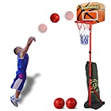 SUPER JOY Kids Basketball Hoop for Toddlers Adjustable Height 2.8-6.2 ft Portable Basketball Hoop Stand Outdoor and Indoor for Boys and Girls Aged 3 4 5 6 7 8