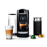 Nespresso Vertuo Plus Deluxe Coffee and Espresso Maker by De'Longhi, Piano Black with Aeroccino Milk Frother