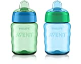 Philips AVENT My Easy Sippy Cup with Soft Spout and Spill-Proof Design, Blue/Green, 9oz, 2pk, SCF553/25