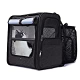 GJEASE Expandable Pet Dog Carrier Backpack,Airline Approved Dog Cat Carrier Travel Bag,Super Ventilated Design,Ideal for Traveling/Hiking/Camping