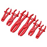 DURATECH 6pcs Hose Pinch Clamp Pliers, Pinch Pliers, Line Clamp Pliers Set for Flexible Hoses Fuel Hoses Gas Lines Brake Hoses Radiator Hoses