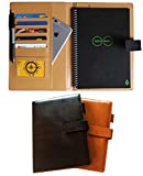 Thegreen Hard PU leather Cover For The Rocketbook Core Letter Size,black PU Leather Fabric, Pen Loop Holder/Phone Pocket/fits A5 8''x11'iches,Magnet Strap (Black, Letter Size)