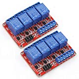ANMBEST 2PCS 4 Channel 5V Relay Module with Optocoupler High or Low Level Trigger Expansion Board for Raspberry Pi Arduino