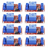 Sipytoph 8PCS DC 5V 1 Channel Relay Module Switch with Optocoupler Support High or Low Level Trigger for Arduino(5V)