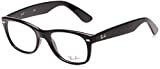 Ray-Ban RX5184 New-Wayfarer Prescription Eyeglass Frames, Shiny Black/Demo Lens, 52 mm