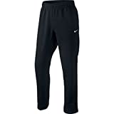 Nike Club Swoosh Men's Fleece Sweatpants Pants Classic Fit, Large - Black/White