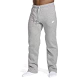 Nike Men's Sportswear Open Hem Club Pants, Dark Grey Heather/White, Large