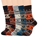 Mens Warm Socks Soft Wool Cozy Christmas Socks for Fall Winter Cute Animal Cashmere Athletic Crew Socks for Men B (5/Christmas Deer)
