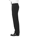 NEIL ALLYN Slim FIT Flat Front, Comfort Waist Tuxedo Pants-30 Black