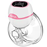 Rainyb Hands Free Breast Pump Electric Portable Breast Pump Quiet Strong Suction Power 3 Modes & 9 Levels Touch Panel High Definition Display, Come with 19mm /21mm /24mm Flanges