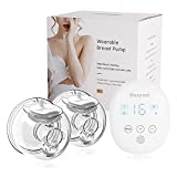 Huayuet Wearable Breast Pump Hands Free Double Portable Breast Pumps 16 Levels Suction Breastfeeding Milk Collector Electric Breastpump|Wireless|Adjustable|Rechargeable|BPA Free Silicone Pump