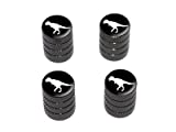 Graphics and More Dinosaur Tyrannosaurus Rex - Tire Rim Valve Stem Caps - Black