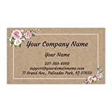 Custom Premium Business Cards 100 pcs Full color - Printed on Classic matte paper 14pt (114 lbs. 308gsm-) (Kraft-Floral)