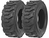 Set of 2 ZEEMAX Heavy Duty 10-16.5 G2 Skid Steer Tires 12 ply for Bobcat w/ Rim Guard 12001