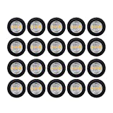 TMH (Pack of 20 3/4 Inch Mount Clear Lens Amber LED Clearance Bullet Marker lights, Side LED marker lights for trailer Truck RV Car Bus Van