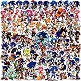 Sonic The Hedgehog Stickers, 100pcs Game Stickers for Laptop, Water Bottles, Birthday Party Supplies Decals for Phone, Waterproof Vinyl Stickers for Kids, Teens, Adults