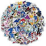 50pcs Sonic The Hedgehog Stickers Lovely Boy and Girl Stickers Laptop Water Bottle Luggage Snowboard Bicycle Skateboard Decal for Kids Teens Waterproof Stickers