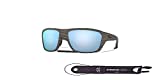 Split Shot OO9416 941616 64MM Woodgrain / Prizm Deep Water Polarized Rectangle Sunglasses for Men +BUNDLE with Oakley Accessory Leash Kit