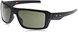 Oakley Men's OO9380 Double Edge Rectangular Sunglasses, Matte Black/Dark Grey, 66 mm