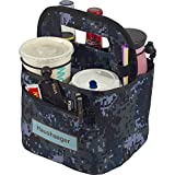 Portable Drink Carrier and Reusable Coffee Cup Holder with Handle for Delivery - Thick (Camo)