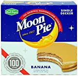 MoonPie Single Decker Banana Marshmallow Sandwich - 2oz, 12Count Box (Pack of 8 Boxes, 96Count Total) | Banana Covered Graham Cracker & Marshmallow Pie