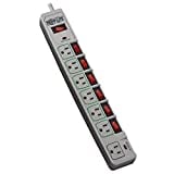 Tripp Lite TLP76MSG 7 Outlet (6 Individually Controlled) Surge Protector Power Strip, 6ft Cord, Lifetime Limited Warranty & Dollar 25K Insurance