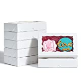 RomanticBaking 50 Pack White Cookies Boxes 7 x 4 3/8 x 1 1/2inches Auto-Popup Sturdy Bakery Boxes with Window,Macaron Boxes, Donut Boxes,Cakesicle Boxes,Dessert, Pastry, Small Treat Boxes