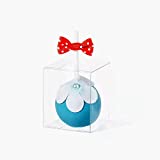 RomanticBaking 35 Pack Single Cake Pop Boxes With Hole 1 3/4" x 1 3/4" x 2" Small Plastic Clear Treat Boxes for Wedding Favors Baby Shower