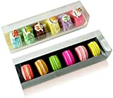 RomanticBaking 20 Pack 6 Macaron Boxes With Insert Clear Plastic Bakery Boxes For Mini Cupcake,Dessert,Cake,Muffin,Donut, snacks,fruit, gift