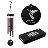 Kaiciuss Wind Chimes for Outside, 32 Inch Wind Chime for Outdoor, with 5 Aluminum Bronze Tubes and Humming Bird Sail