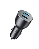 Anker Car Charger, 36W Metal Dual USB Car Phone Charger Adapter, PowerDrive III 2-Port 36W Alloy for iPhone 14 13 12 11 Pro Max mini X XR XS, iPad Pro mini, Galaxy S20/ S20+/ S10/ S10e/ S10+ and More