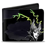 Buckle-Down Men's Bifold Wallet Sleeping Beauty Maleficent, 4.0" x 3.5"