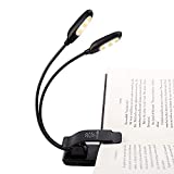 Rechargeable Warm& White 10 LED book light/music stand light, Easy Clip-on Reading in Bed at night, 3color×3 Brightness Levels, 2.8 oz Lightweight, Perfect for Bookworms & Kids
