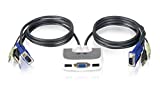 IOGEAR KVM Switch GCS632U MiniView Micro USB Plus KVM Switch 2-Ports Built-in 6ft Cable and Audio