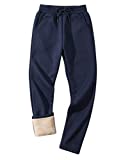 Gihuo Men's Winter Fleece Pants Sherpa Lined Sweatpants Active Running Jogger Pants (2# Royal Blue, X-Small)