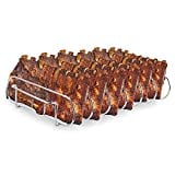 Large Rib Rack for Smoking - 6 Slots Rib Racks for Grilling - Easy to Use and Clean BBQ Rib Rack for Grill - Premium Durable Rib Rack Stainless Steel