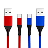Charger Cable for Nintendo Switch & Switch Lite 2 Pack 10FT Nylon Braided 6amLifestyle USB A to C Fast Charging Cord Type C Charging Cable for Nintendo Switch, Switch Lite & Pro Controller, Blue&Red