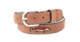 ZEP-PRO Men's Tan Leather Embroidered Redfish Belt, 36-Inch, Tan/Buff