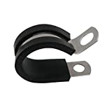 3/16" Cable Clamp Stainless Steel Insulated Rubber Cushioned – Cable Clamp, Pipe Clamp, Hose Clip, Line Clamp and wire clamp (12 Pack)