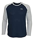 Under Armour Men's UA Waffle Crew Long Sleeve Shirt Top 1357357 Cotton Blend (Academy Blue 408, Large)