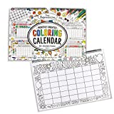 Tiny Expressions - Undated Coloring Calendar for Kids (12 Months Undated - 11" x 17") | Wall Calendar for Home or Classroom Use | School Supplies for Kids of All Ages to Plan, Organize and Track the Year…