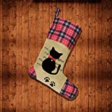 Wendsim Christmas Stocking for Pet Dog Cat with Red Bowknot Pet Stocking for Personalize (Cat)