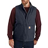 Carhartt Men's Sherpa Lined Mock-Neck Vest, Navy, Large