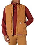 Carhartt Men's Big & Tall Sherpa Lined Mock-Neck Vest, Brown, 3X-Large/Tall
