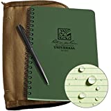 Rite In The Rain Weatherproof Side Spiral Kit: Tan CORDURA Fabric Cover, 4.625" x 7" Green Notebook, and Weatherproof Pen (No. 973-KIT), 8.5 x 5.5 x 0.625