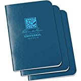 Rite In The Rain Weatherproof Mini-Stapled Notebook, 3 1/4" x 4 5/8", Blue Cover, Universal Pattern, 3 Pack (No. 271FX-M)