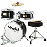 Mendini By Cecilio Kids Drum Set - Junior Kit w/ 4 Drums (Bass, Tom, Snare, Cymbal), Drumsticks, Drummer Seat - Beginner Drum Sets & Musical Instruments