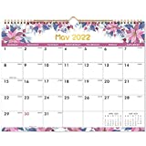 2022 Calendar - 18 Monthly Calendar, Calendar 2022 from January 2022 to December 2022, 14.6" x 11.5", with Extra 6 Months (August 2021 - December 2021 & January 2023) and Thick Paper, Twin-Wire Binding + Hanging Hook + Unruled Blocks with Julian Date - Floral