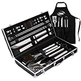 Deluxe Grill Set, Grill Accessories, 21 Piece Grilling Set, Heavy Duty Stainless Steel BBQ Tools Professional Grilling Accessories