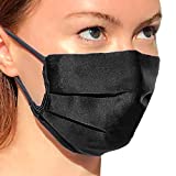 Pure Silk Face Mask with Nose Wire Silk Masks for Women with Nose Wire Black Face Masks Washable with Nose Wire Cotton and Silk Face Mask Pleated Reusable Large Face Mask with Nose Wire Handmade in FL